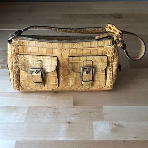 Dooney and Bourke yellow leather print purse